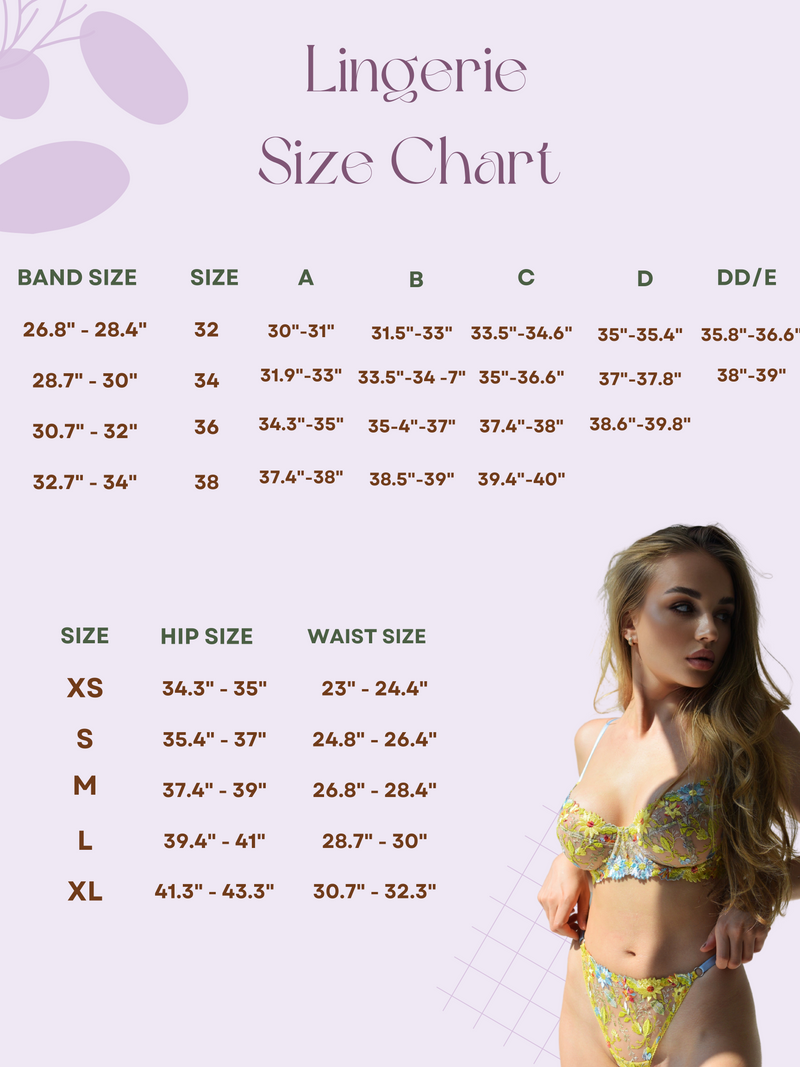 Size chart Angie's Showroom
