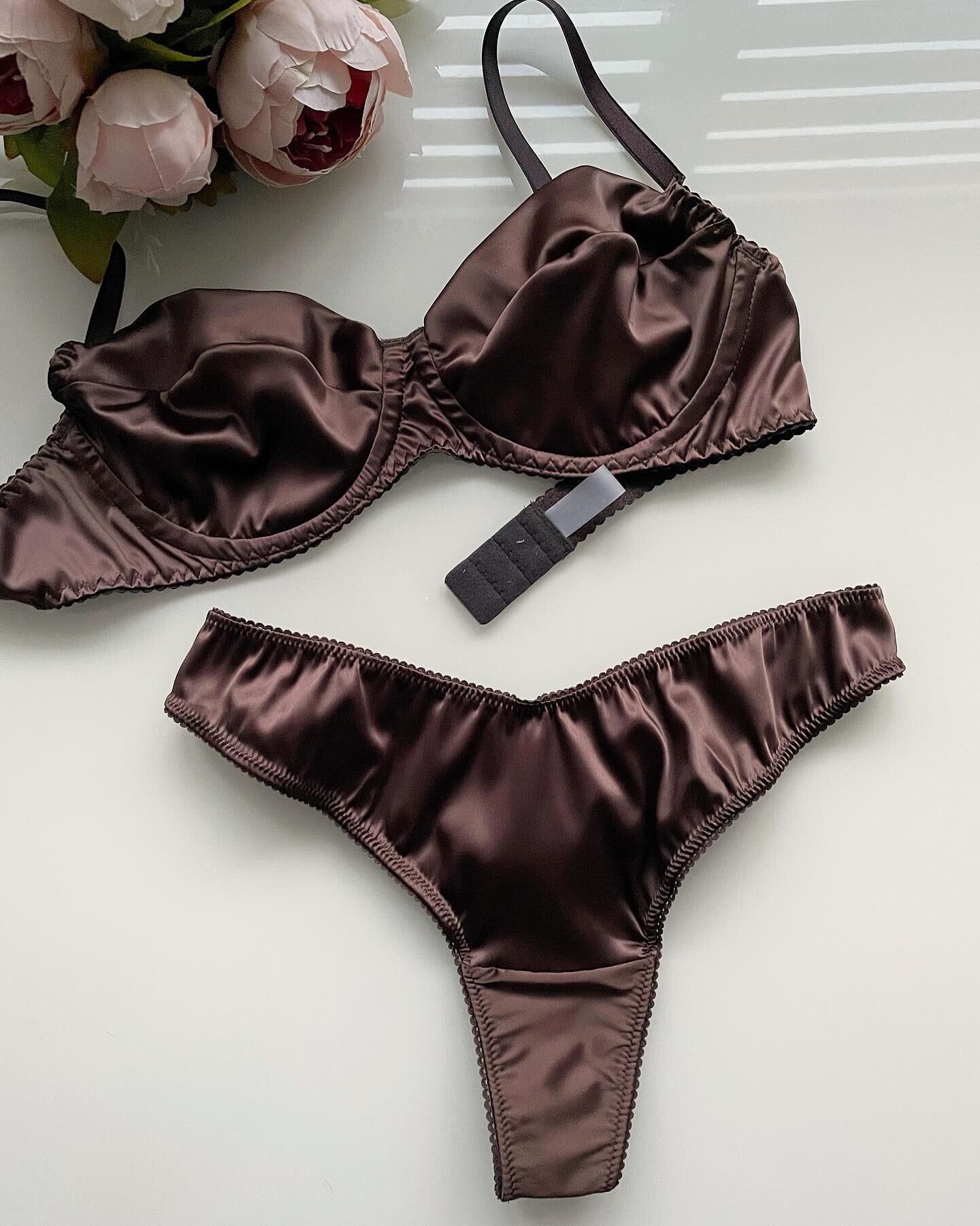 Premium New Amour Brown Lingerie Set - Angie's Showroom 36C / S Premium New Amour Brown Lingerie Set - Angie's Showroom 36C / S