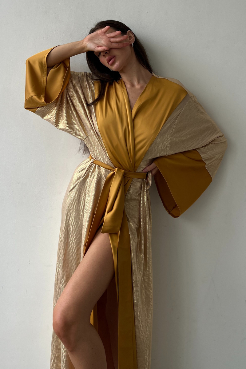 Fancy Golden Kimono Robe