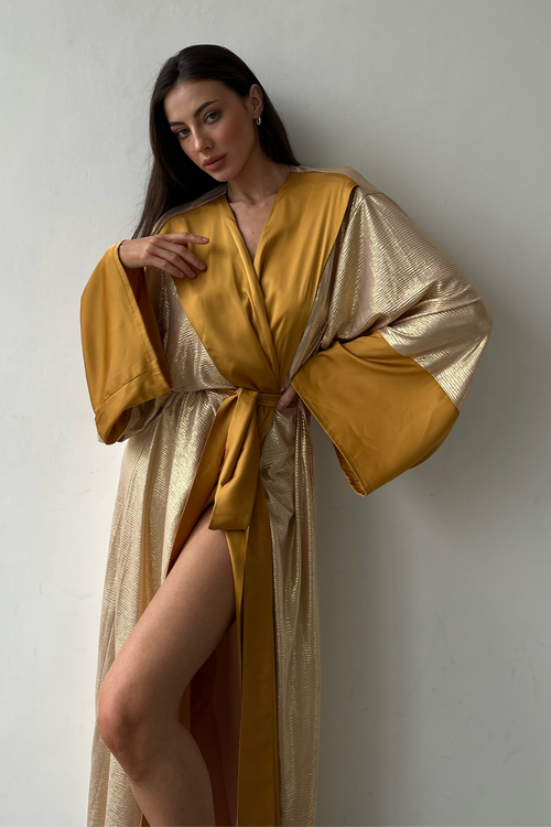 Fancy Golden Kimono Robe