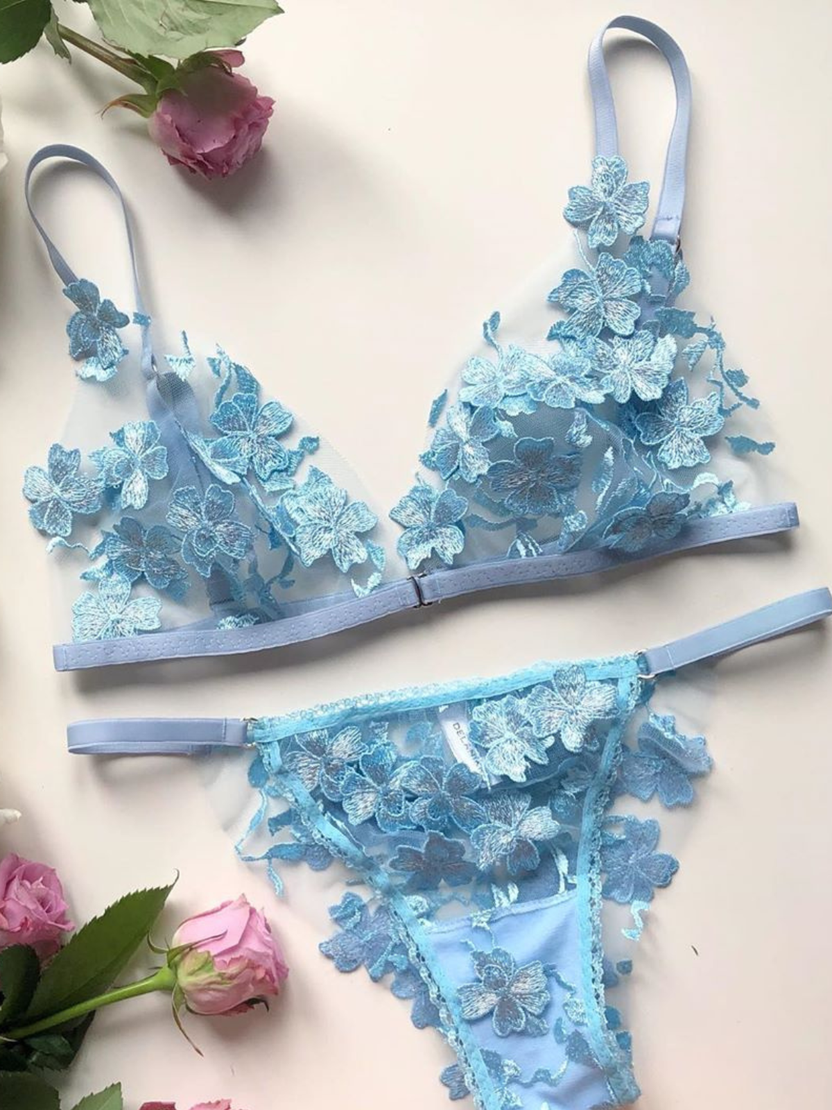 URBAANO Floral Lively Lingerie Set - Buy Blue URBAANO Floral Lively  Lingerie Set Online at Best Prices in India
