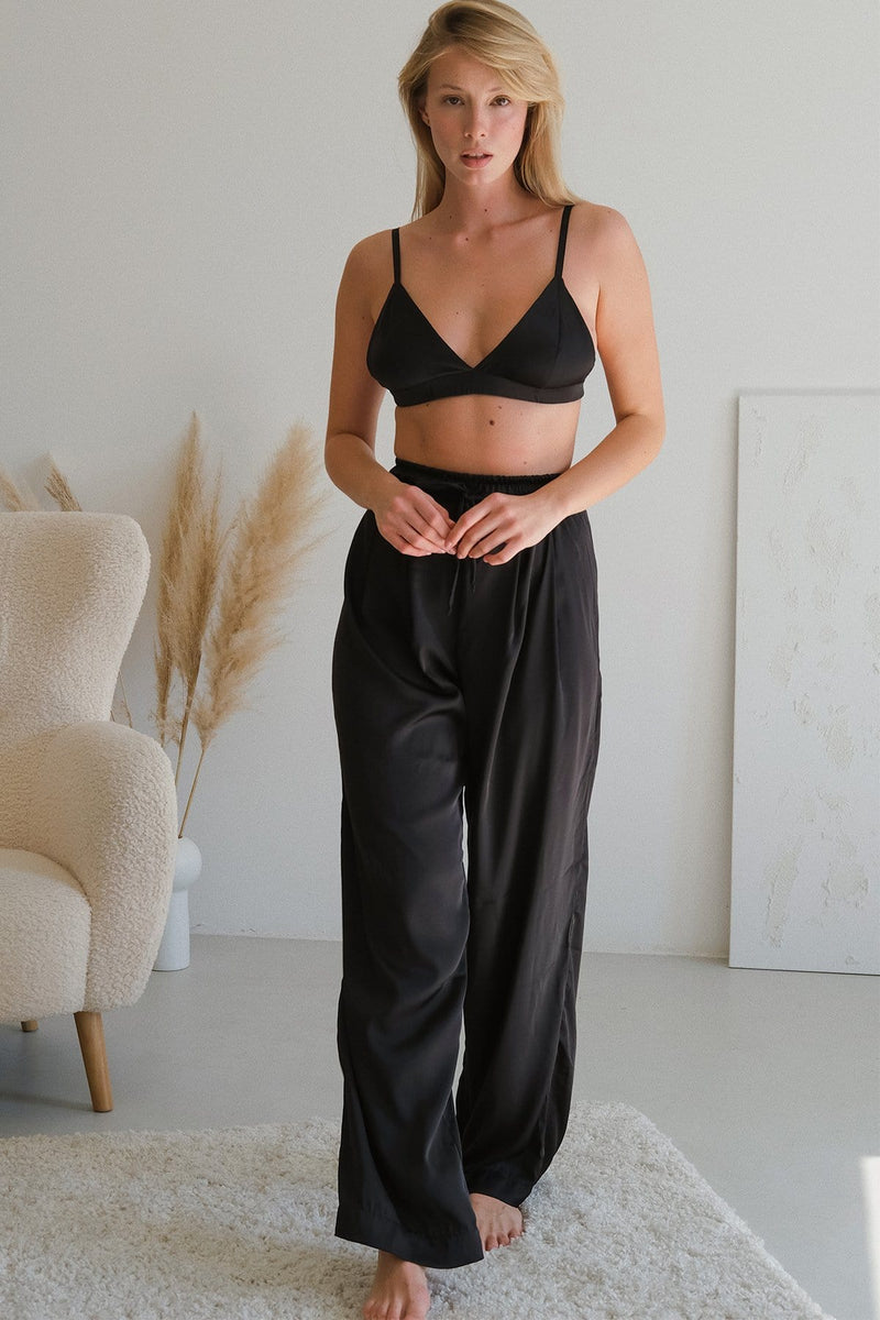 Angelika Silky 3-pieces pajama set - Pants, Bra-top, Shirt - Angie's showroom