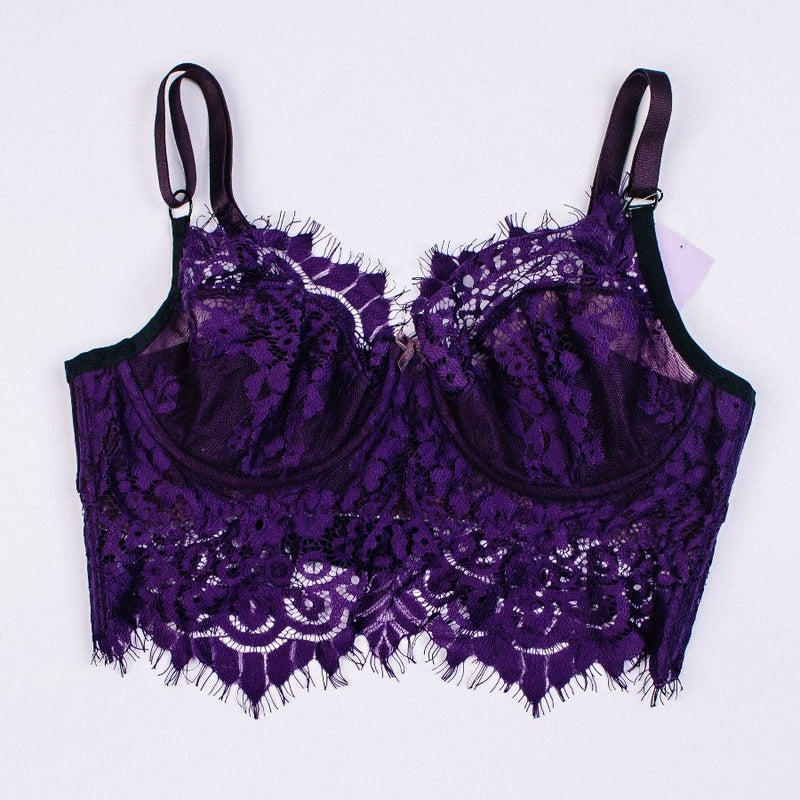  ANMUR Lace Bralette Top Thin Sexy Lingerie Underwire Bras Large  Size Brassiere 38E Cup Comfort Bras for Women (Color : Purple, Size :  85/38E) : Clothing, Shoes & Jewelry