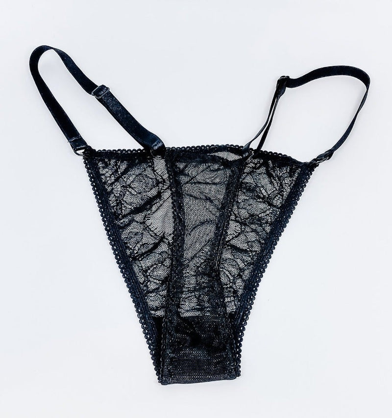 I Saw It First lace cut out lingerie set in black