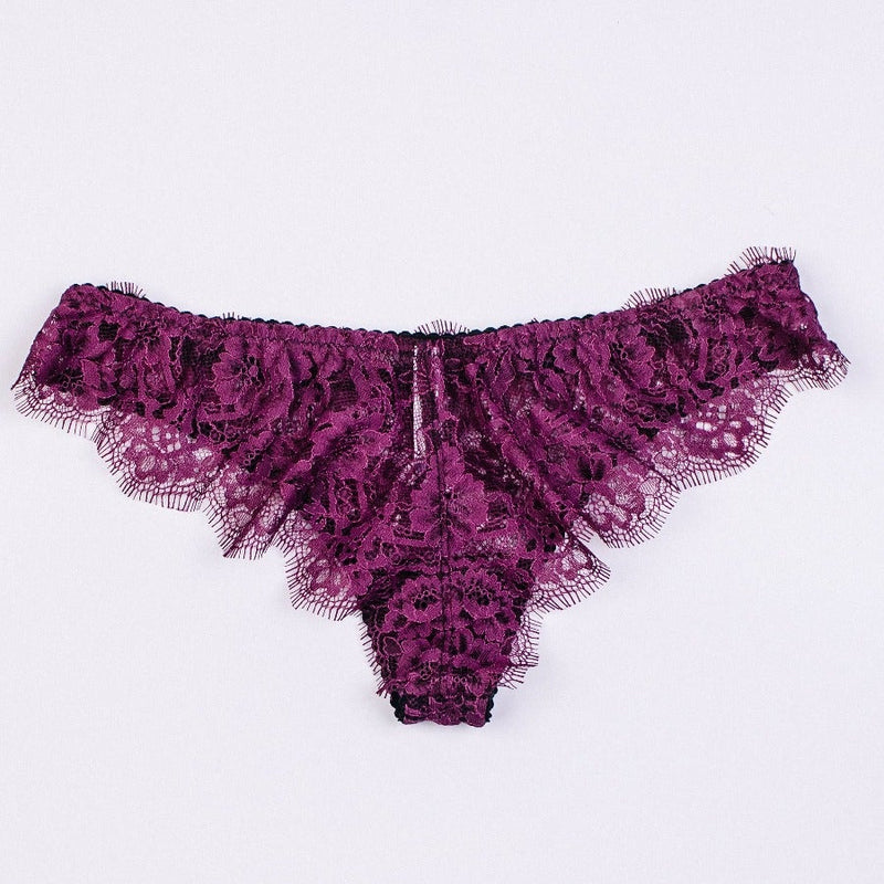 Lace strap purple bikini panty - Angie's showroom
