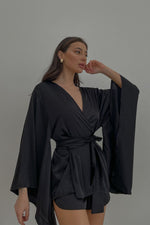Margaret Kimono & Shorts silky pajama set - Angie's showroom