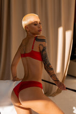 Privilege Red Silk Lingerie Set - Angie's showroom