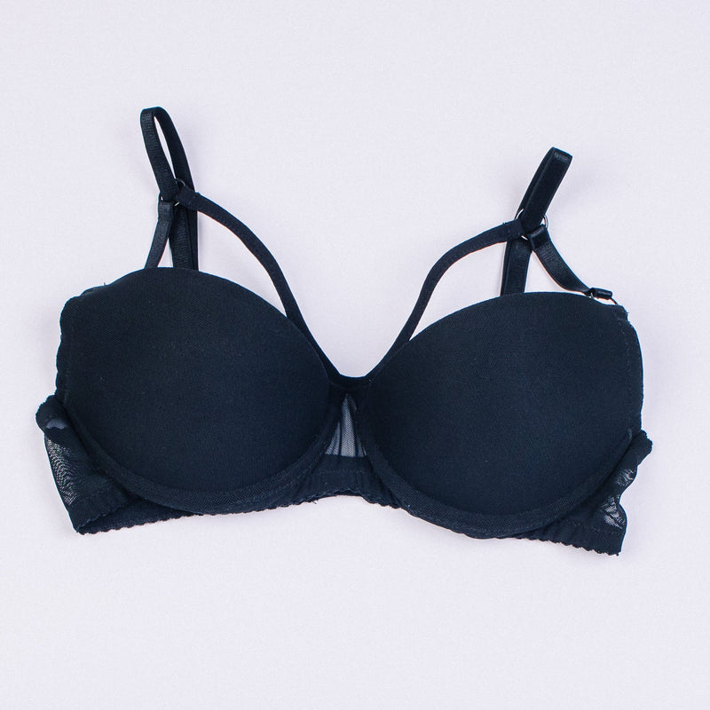 Black ultrablack Plain moulded push-up bra - Buy Online