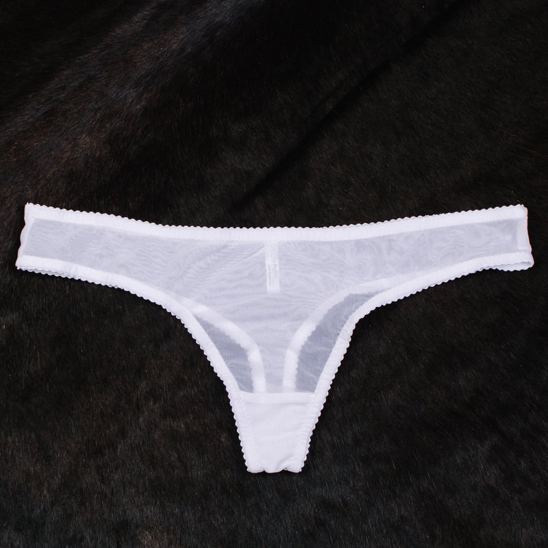 Push up white mesh thong panty - Angie's showroom