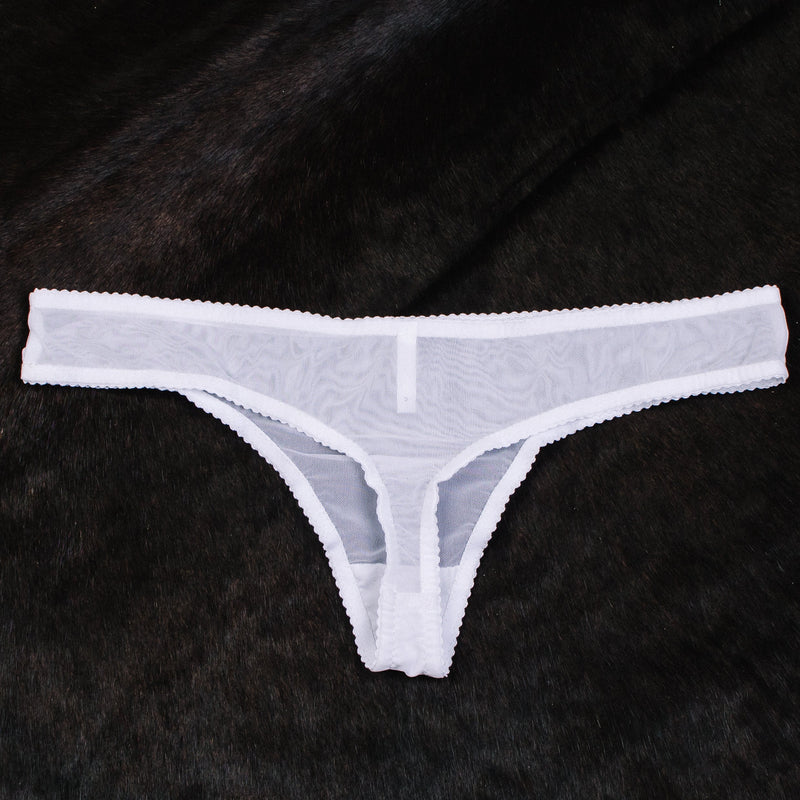Push up white mesh thong panty - Angie's showroom