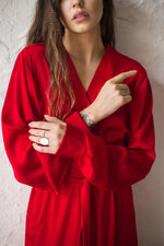 Silk Long Robe with Cuffs - Angie's showroom
